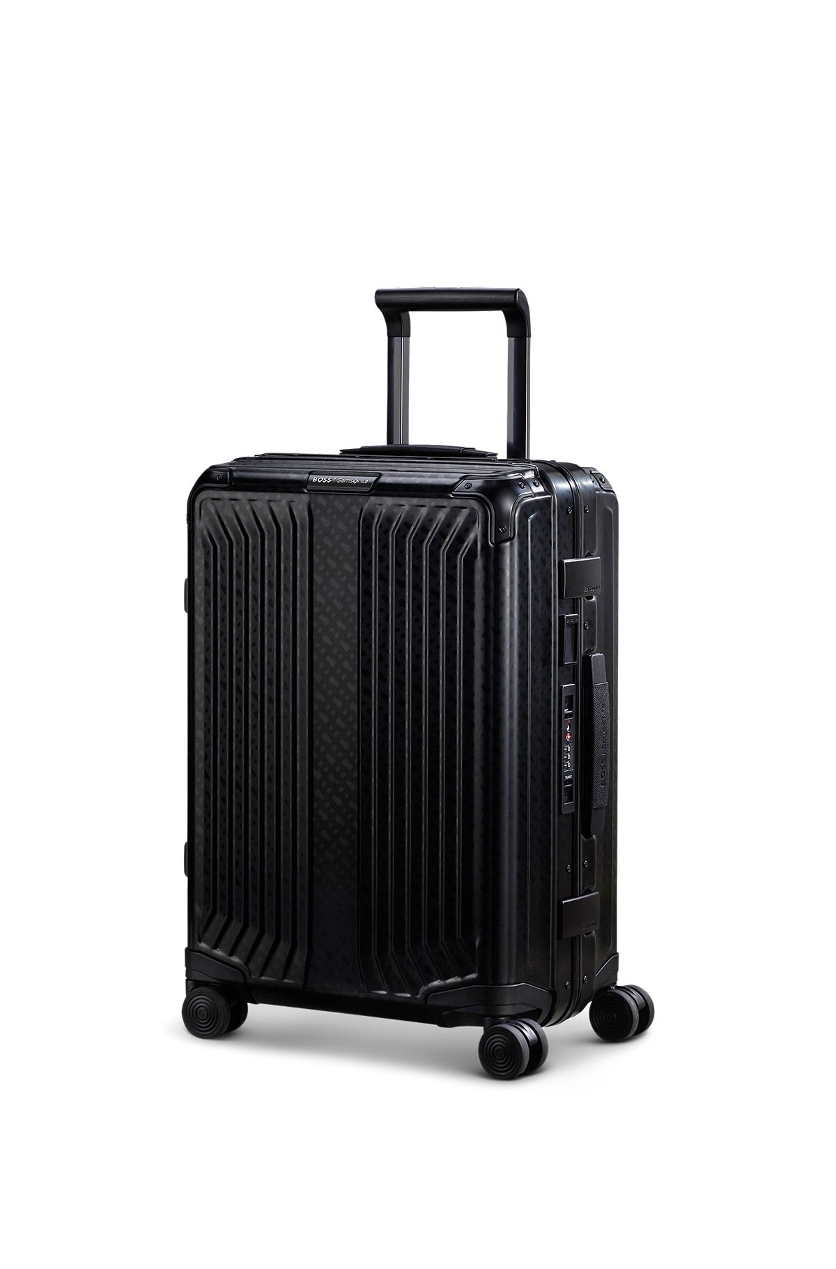 BOSS | Samsonite anodized aluminium cabin-size suitcase, Black