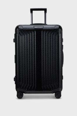 BOSS | Samsonite 71L suitcase in anodised aluminium, Black