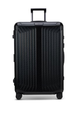 Valise en aluminium anodisé à carreaux et monogrammes BOSS | Samsonite