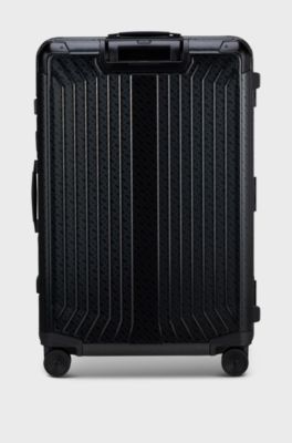 BOSS | Samsonite anodised-aluminium check-in suitcase with monograms, Black