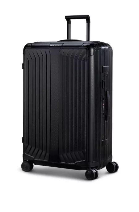 Valise en aluminium anodisé à carreaux et monogrammes BOSS | Samsonite