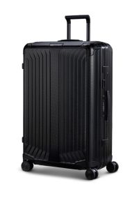 BOSS | Samsonite anodised-aluminium check-in suitcase with monograms, Black