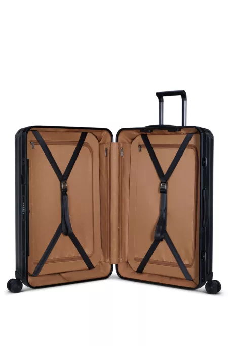Valise en aluminium anodisé à carreaux et monogrammes BOSS | Samsonite