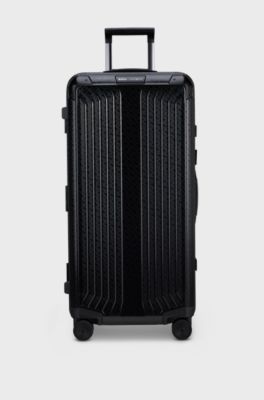 BOSS | Samsonite black aluminium trunk suitcase 106l, Black