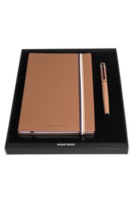 Camel A5 notebook and rollerball pen set, Brown