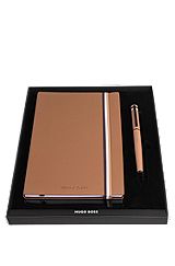 Camel A5 notebook and rollerball pen set, Brown