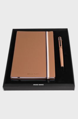 Camel A5 notebook and rollerball pen set, Brown