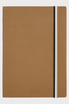 Coffret avec carnet&nbsp;A5 et stylo-roller camel, Marron