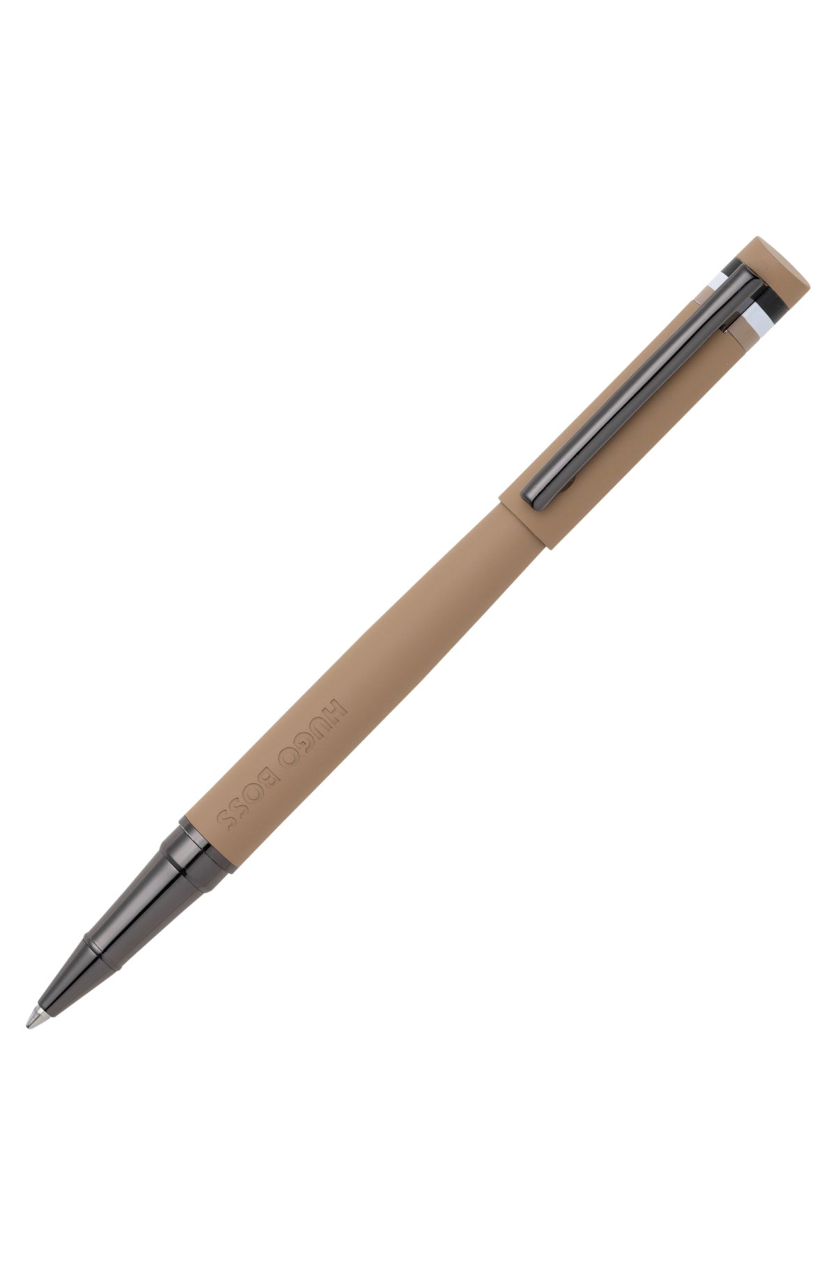 Camel logo-detail rollerball pen with signature-stripe cap, Brown