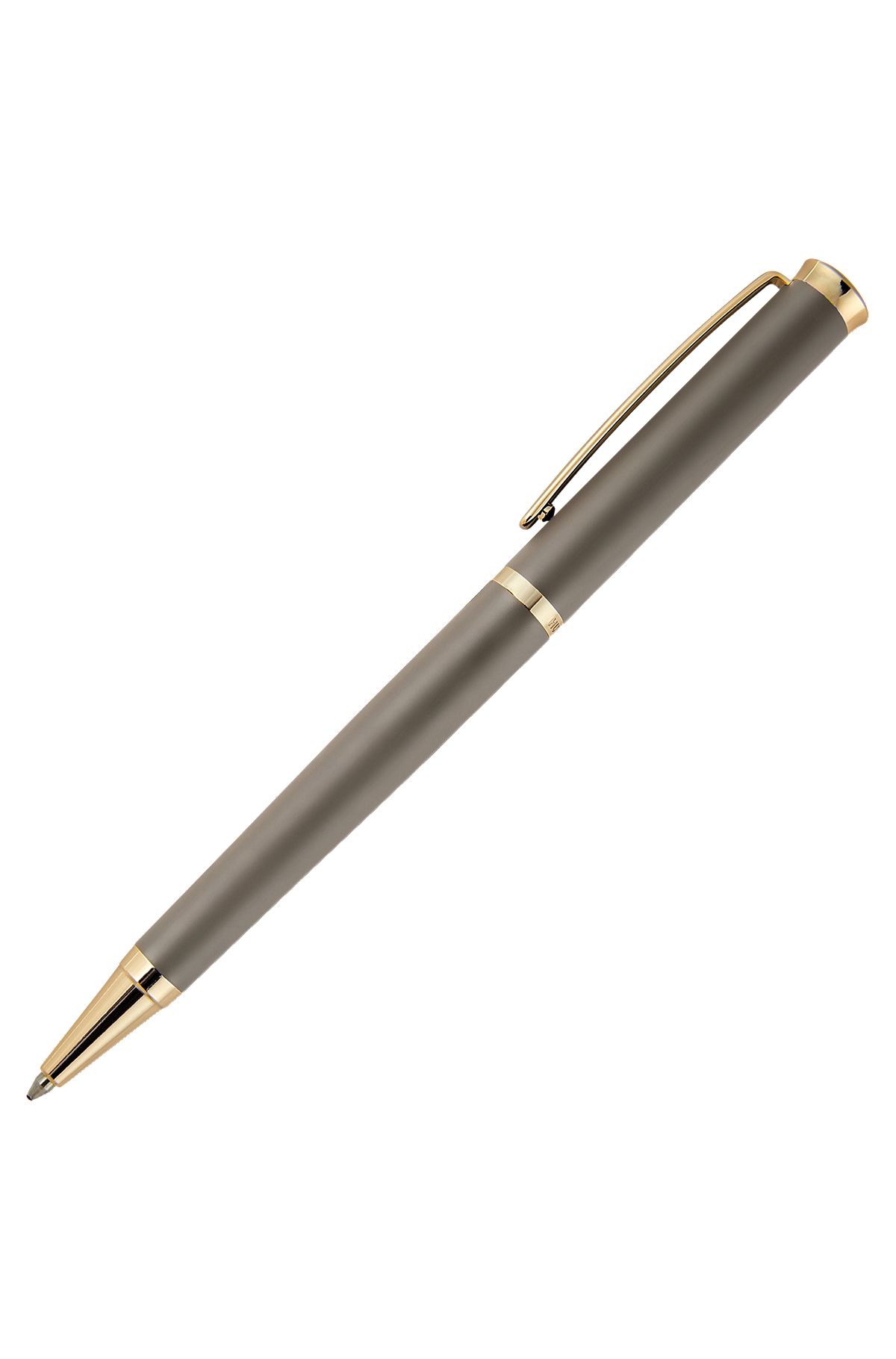 Taupefarbener Kugelschreiber mit goldfarbenen Akzenten, Grau