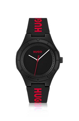 Black and red shop hugo boss watch