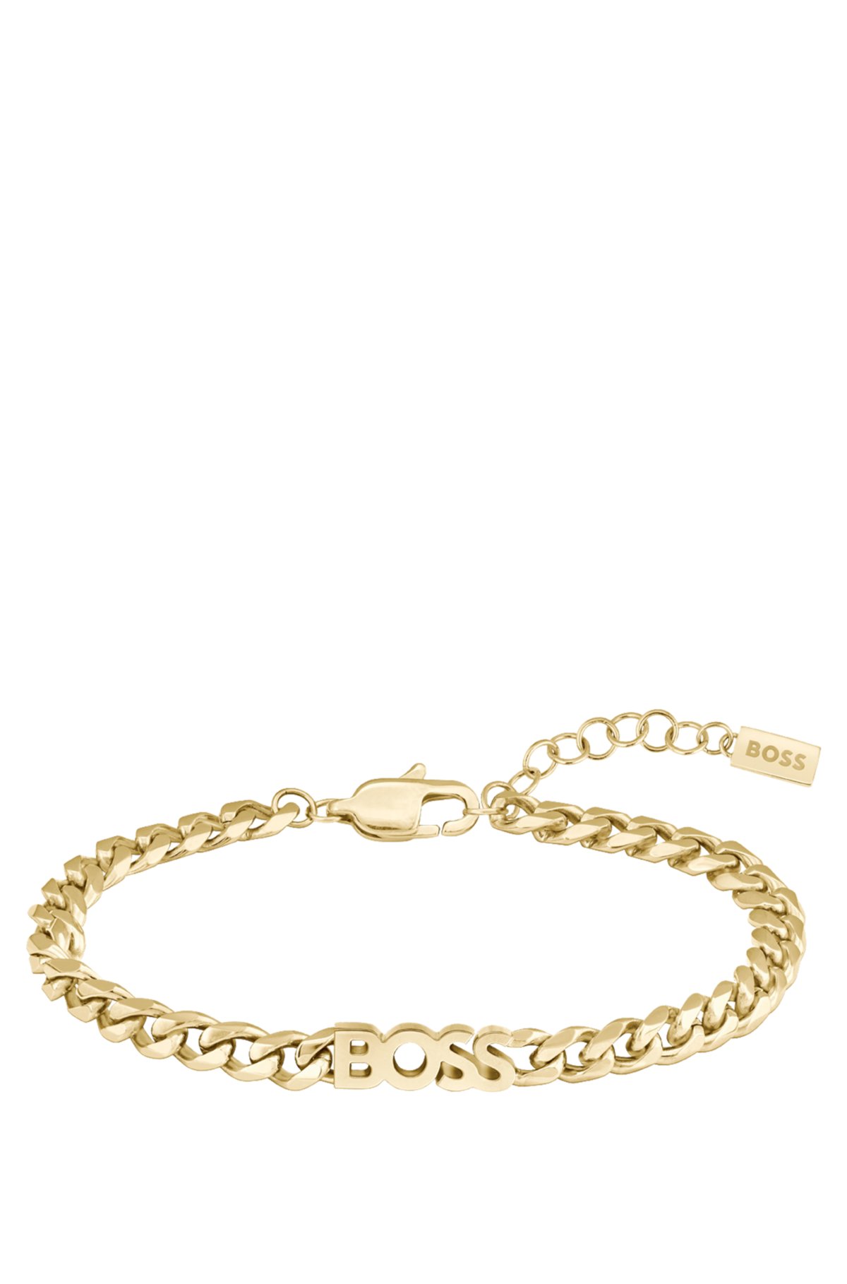 Gold-tone chain bracelet with logo lettering, Assorted-Pre-Pack