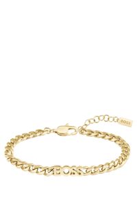 Goudkleurige schakelarmband met logoletters, Goudkleurig