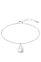 Silver-tone bracelet with heart-shaped branded pendant, Assorted-Pre-Pack
