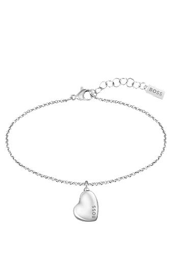 Zilverkleurige armband met hartvormig hangertje met merkaccent, Assorted-Pre-Pack