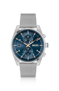 BOSS - Chronograph mit Mesh-Armband und blauem Zifferblatt