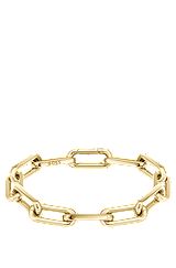 Gold-tone bracelet with branded link, Gold