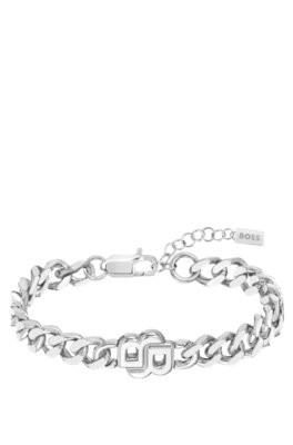 Bracelet chaîne argentée avec double B