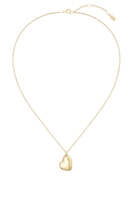 Gold-tone necklace with heart-shaped pendant