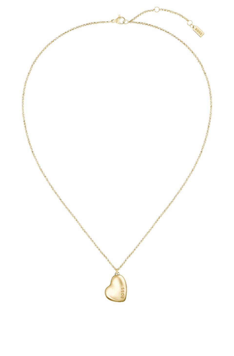 Gold-tone necklace with heart-shaped pendant