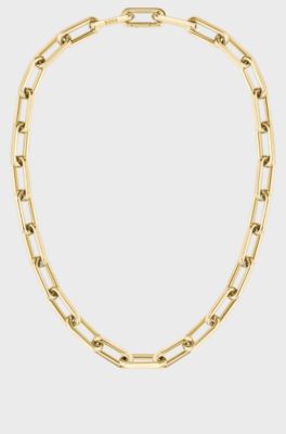 Gold-tone necklace with branded link, Gold tone