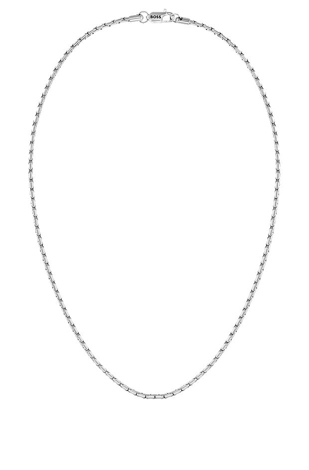 Silver-tone necklace with branded lobster clasp, Silver tone