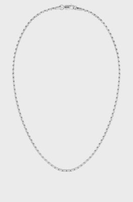 Silver-tone necklace with branded lobster clasp, Silver tone