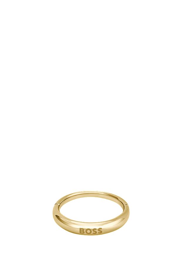 Goudkleurige ring met logodetail, goud