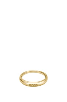 Bague dorée avec logo