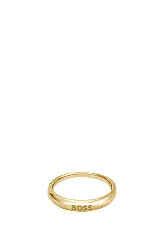 Goudkleurige ring met logodetail, goud
