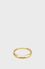 Gold-tone ring with logo detail, Gold
