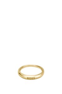 Gold-tone ring with logo detail, Gold tone