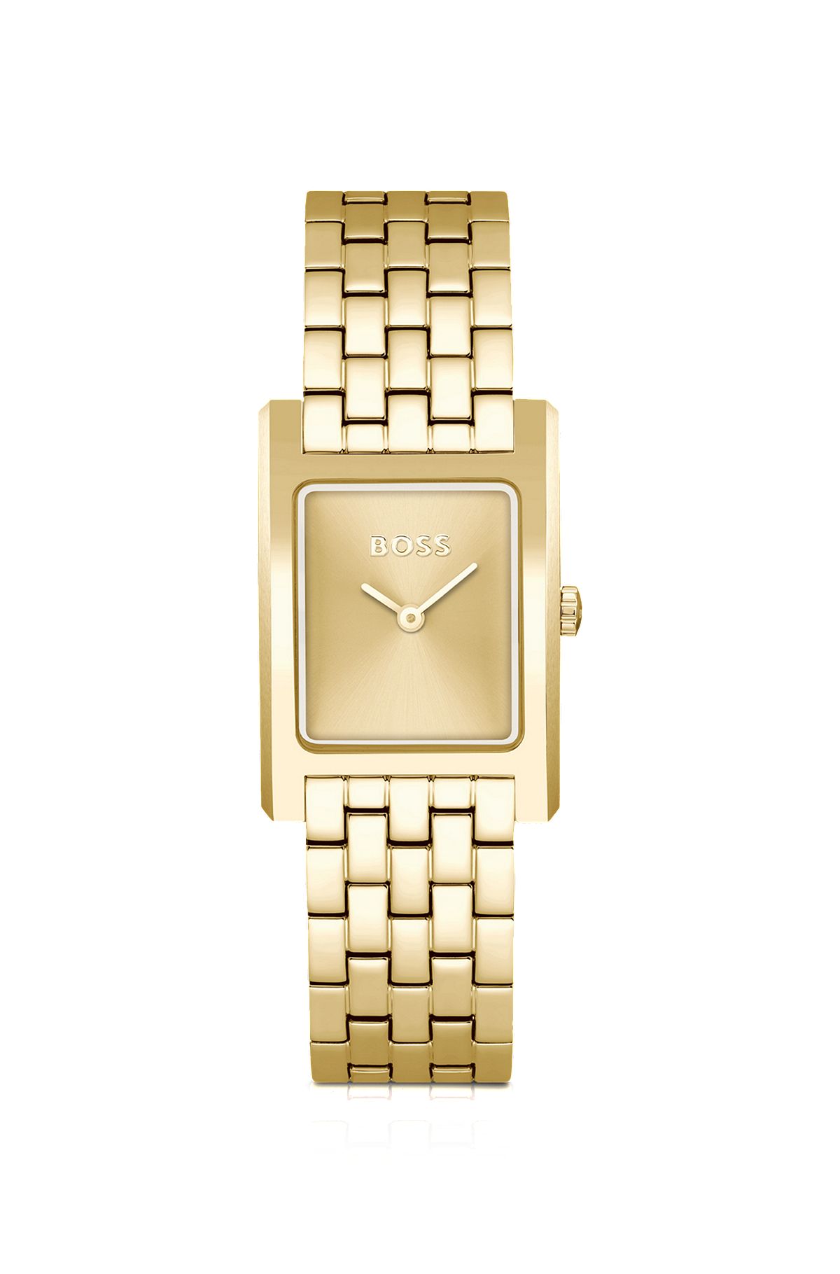 Horloge met goudkleurige wijzerplaat en geschakelde polsband, goud