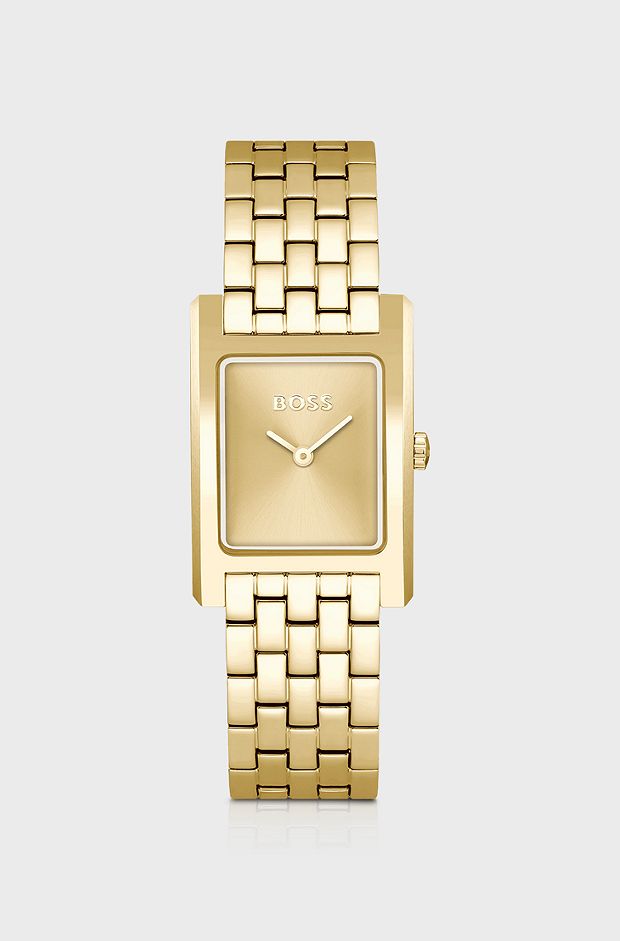 Link-bracelet watch with gold-tone dial, Gold