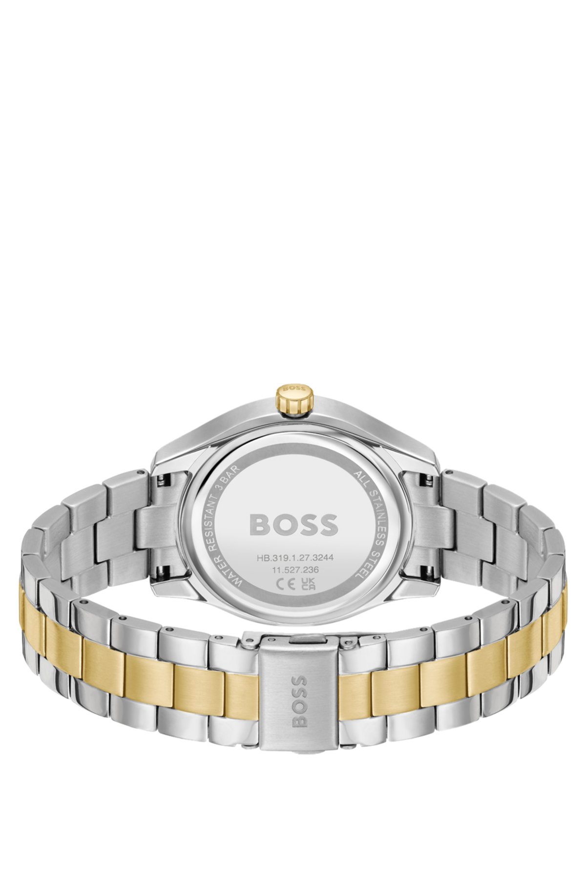 Link-bracelet watch in gold- and silver-tone steel, Silver