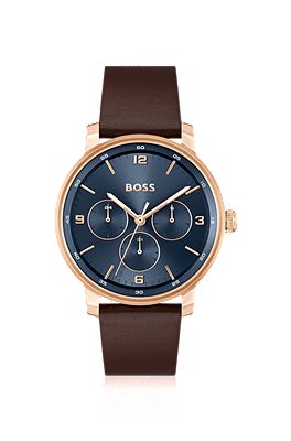 Hugo boss watch on sale blue leather strap