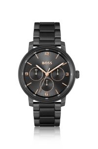 BOSS - Uhr mit schwarzem Zifferblatt und tonalem Gliederarmband