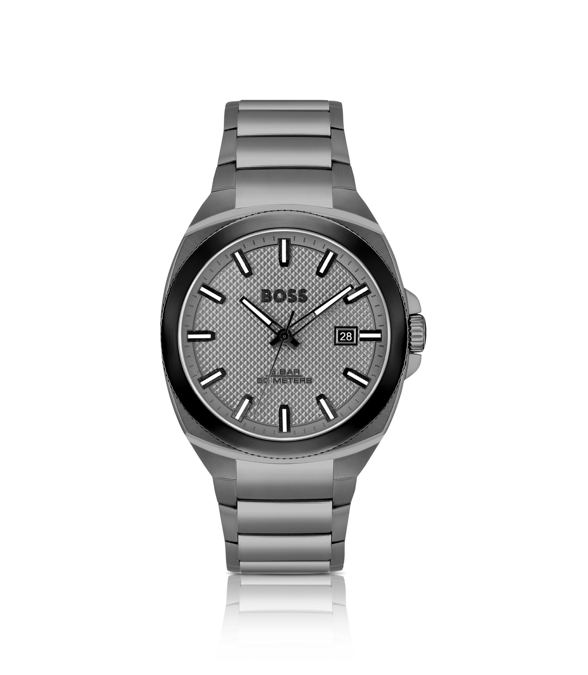 BOSS - グレー リンクブレスレット ウォッチ トーナル ギロッシュ