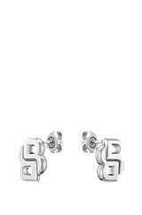 Silver-tone earrings with Double B monogram, Silver