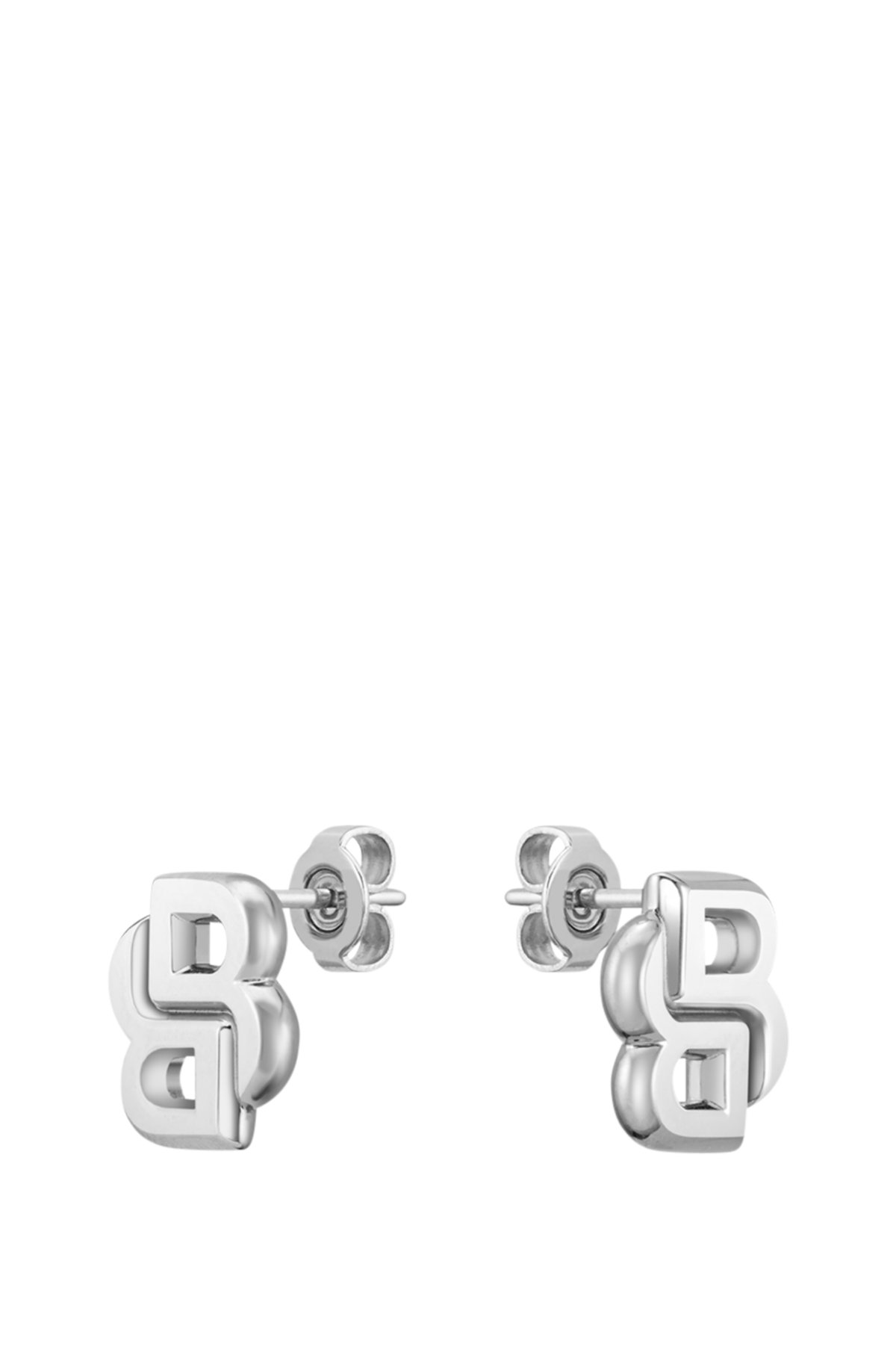 Silver-tone earrings with Double B monogram, Silver