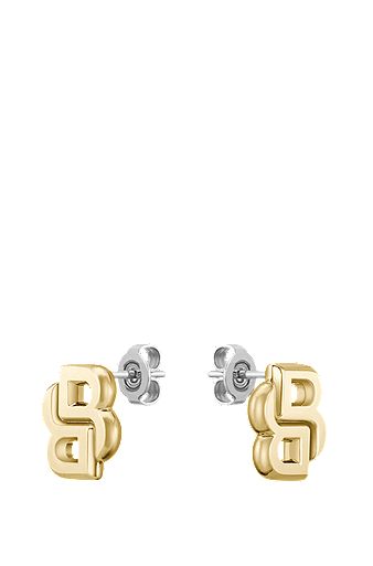 Gold-tone earrings with Double B monogram, Gold