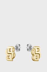 Gold-tone earrings with Double B monogram, Gold