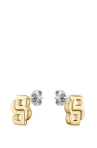 Gold-tone earrings with Double B monogram, Gold tone