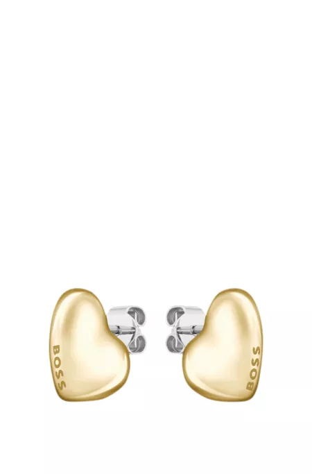 Goldfarbene Ohrringe mit herzförmigem Design
