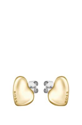 Gold-tone earrings with heart-shaped design 1