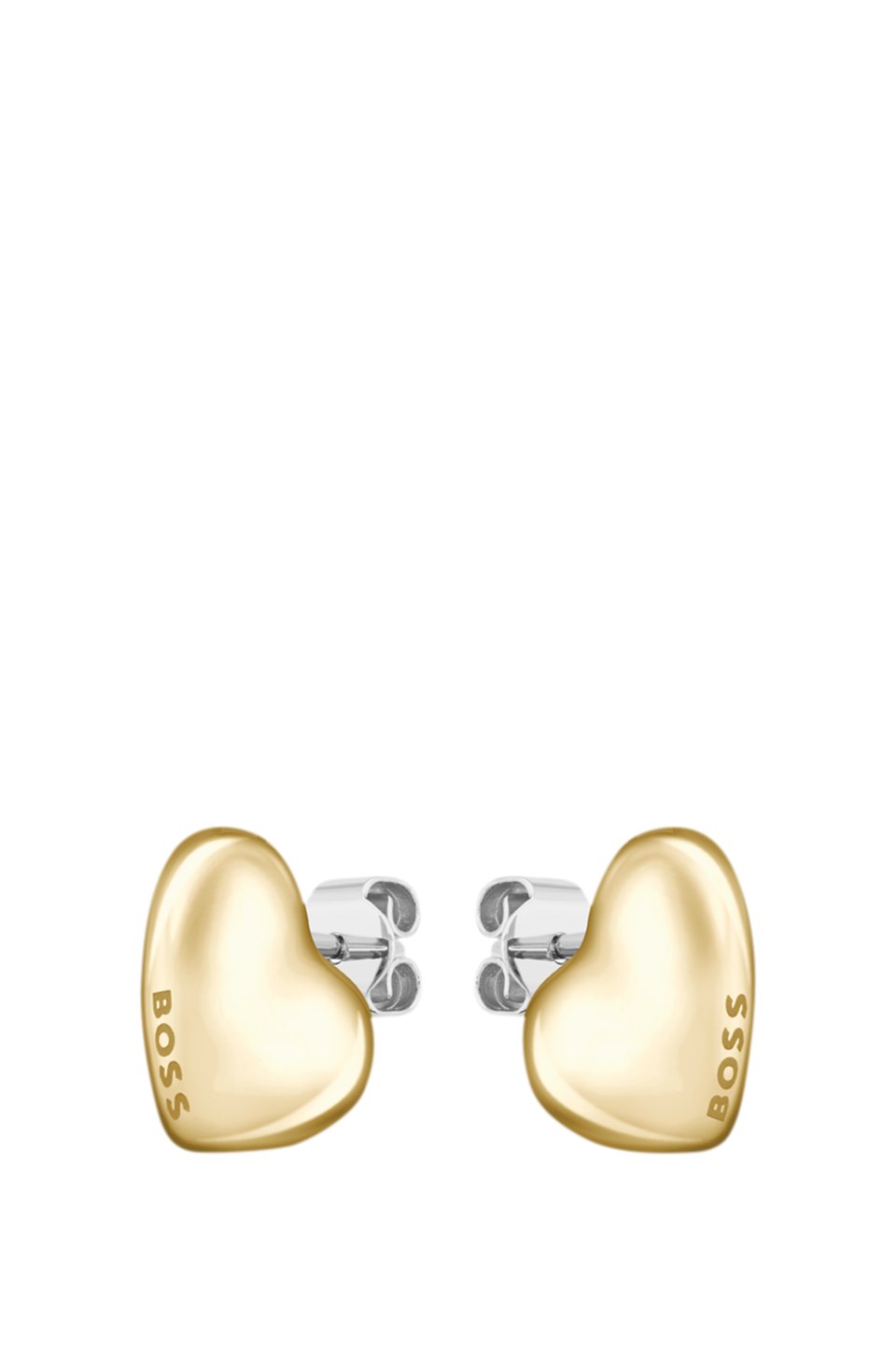 Gold-tone earrings with heart-shaped design