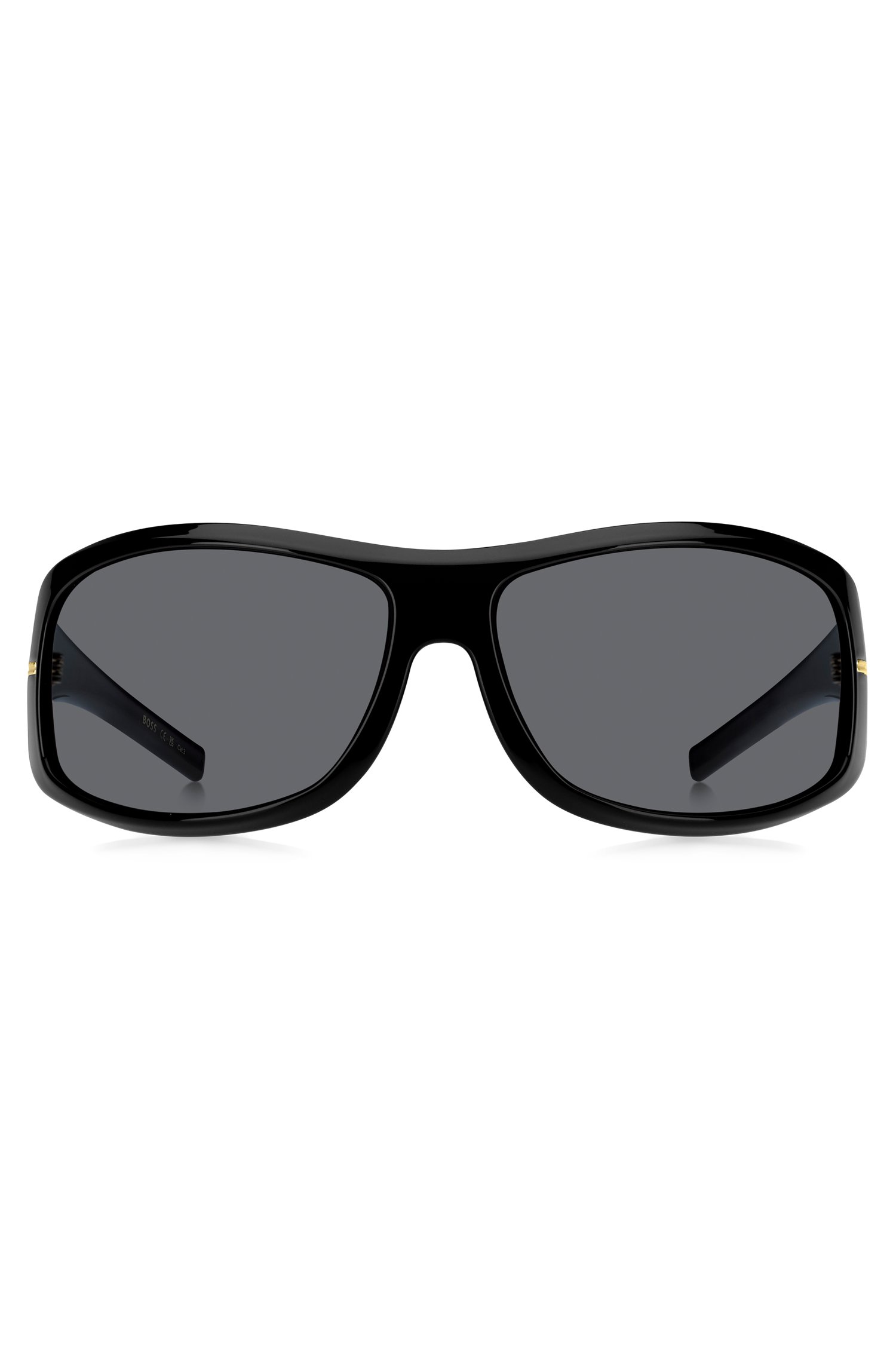 Boss Mask-style sunglasses in black with gold-tone hardware solglasögon dam – bild 2