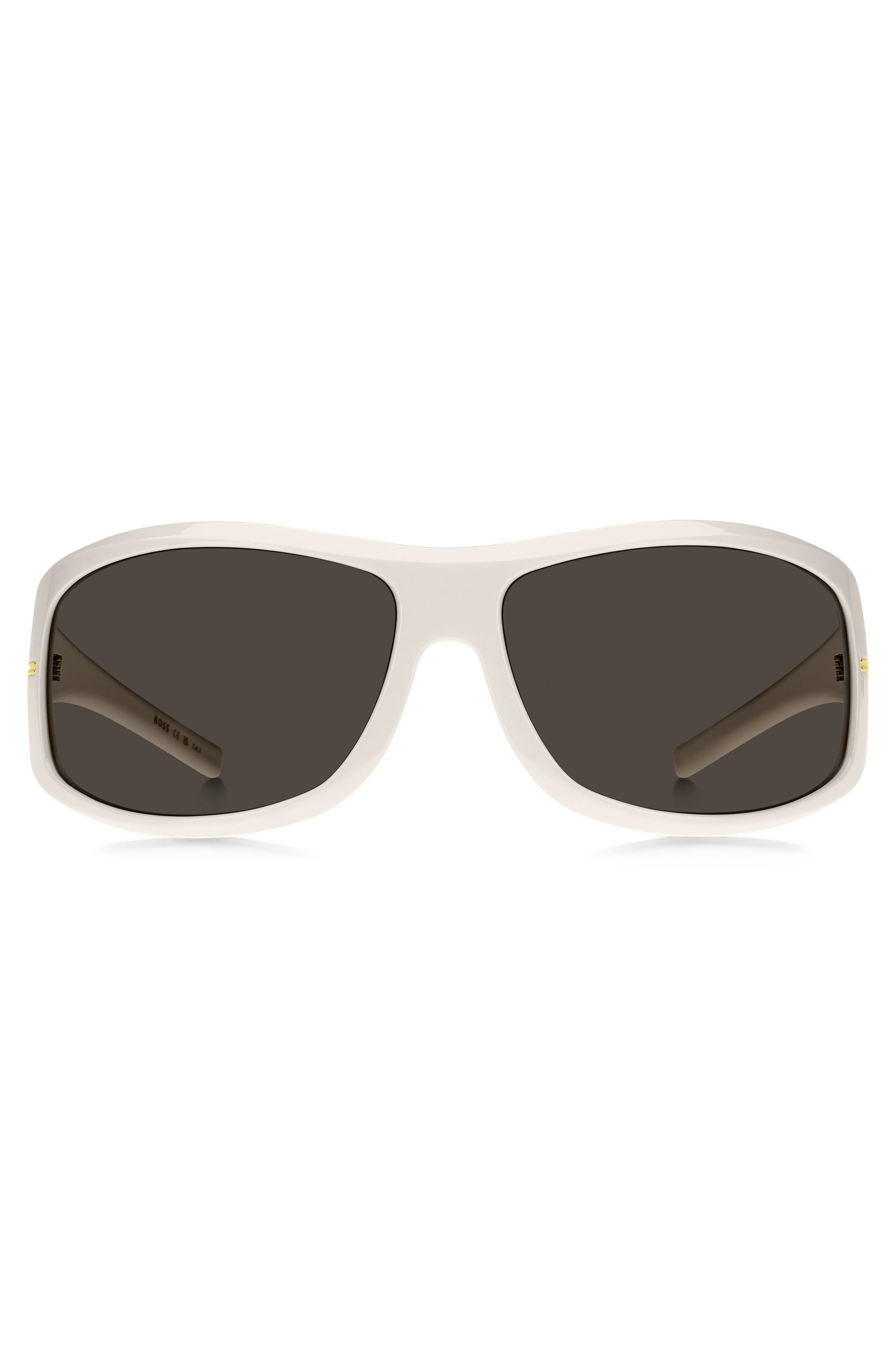 Boss Mask-style sunglasses in white with gold-tone hardware solglasögon dam – bild 2