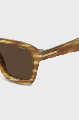 Limited-edition Italian-crafted sunglasses in patterned acetate, Brown