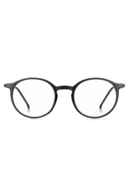 Monture optique grise avec branches en alliage de titane bêta